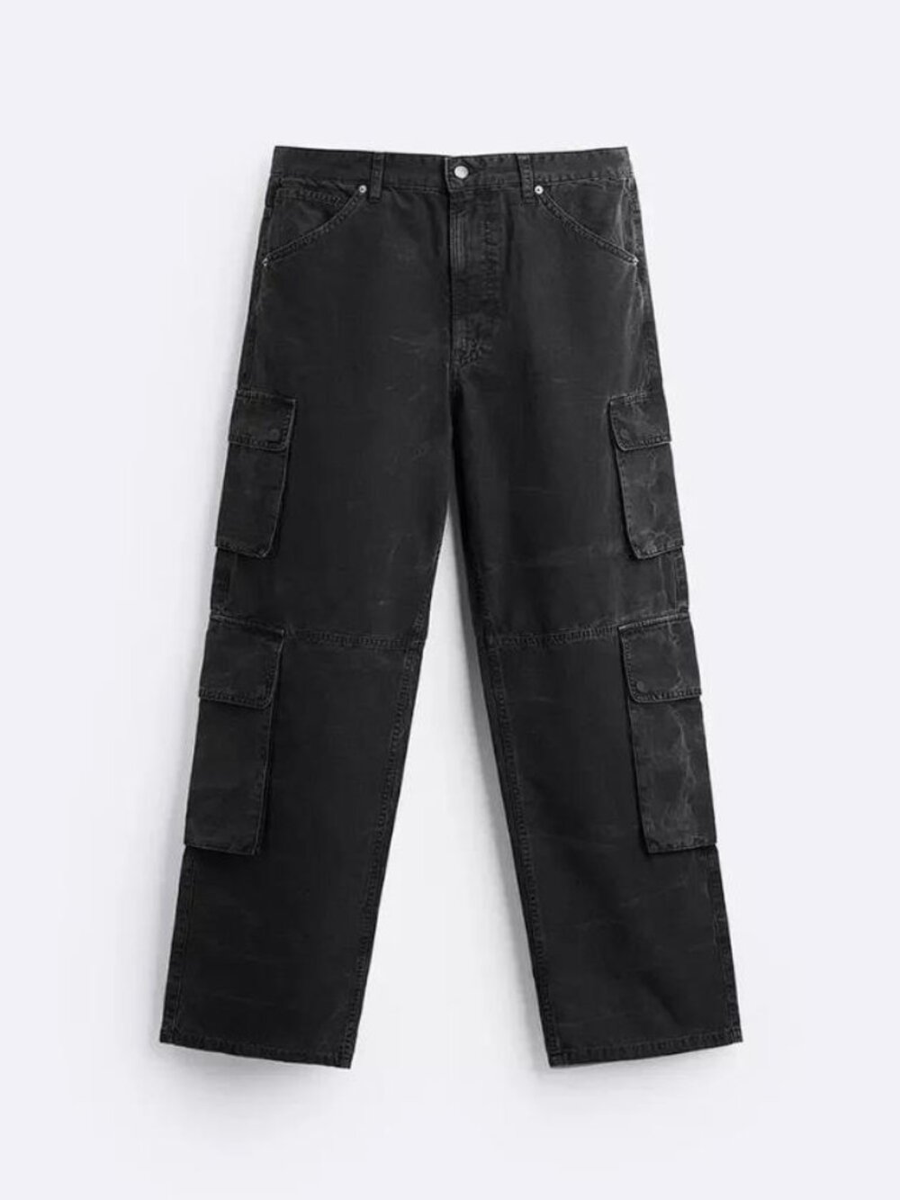 ZARA Men's Baggy Cargo Jeans Size 31 In Black